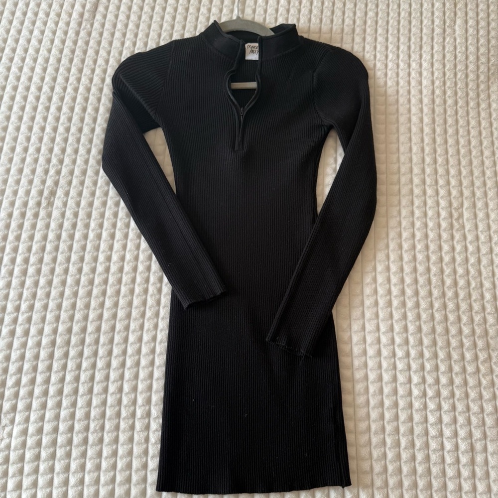 Princess Polly Black Ribbed Bodycon Dress